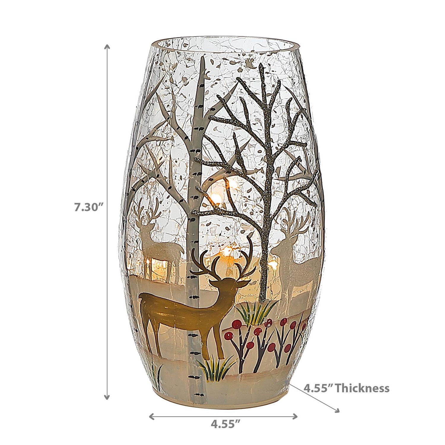 Décor En Verre À La Tête De Noël Rendeer D'Hiver 7.3