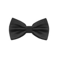 thumbnail image 1 of INSPIRE CHIC Men's Grids Patterned Solid Color Adjustable Pre-tied Bow Tie Black, 1 of 4