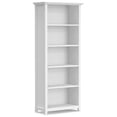 thumbnail image 1 of Amherst 30 inch Wide Solid Wood Transitional 5 Shelf Bookcase in White, 1 of 9