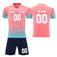 thumbnail image 1 of Custom Football Kit Set for Adult and Child, Name Number Team Logo DIY Family Match Personalized Jersey Shirt Shorts Set, Dad and Son Matching Outfits Pink XXXS, 1 of 6