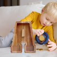 thumbnail image 2 of Wooden English Letter Savings Can with Transparent Glass Front for Coin Storage, 2 of 6