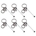 thumbnail image 2 of 6 Pcs Key Chains Gradient Color Bead Lobster Clip Key Storage Stainless No Deformation Pendant DIY Crafts Jewelry Making Gift Golden One Size, 2 of 13