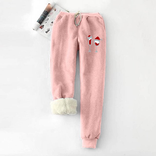 Qertyioot 2024 Nouvelle Année Réinitialiser Mode Femme Décontracté Imprimé Extensible Taille Haute Garder au Chaud Pantalon Long Pantalon Pleine Longueur Leggings