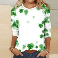 thumbnail image 2 of Besolor Hauts pour Femmes de la Saint-Patrick Tendance Manches 3/4 T-Shirts Imprimés Shamrock Col Rond Mignon Tunique de la Saint-Patrick T-Shirt Hauts, 2 of 3