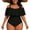 Black, variant on Plus Size One-Piece Swimsuit for Women with Floral Print and Built-In Bra, High-Cut Leg for Beach and Pool
