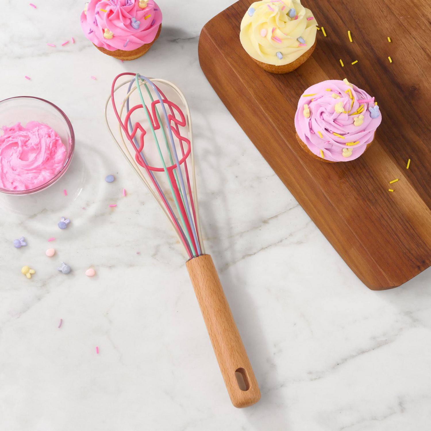 Fouet Way to Celebrate en Silicone 11”, Forme de lapin, Rose