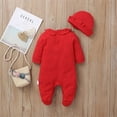 thumbnail image 3 of Newborn Baby Girl Clothes 3D Flower Romper Jumpsuit Long Sleeve Ruffled Footie Bodysuit Hat Outfit Set 2PCS, 3 of 3