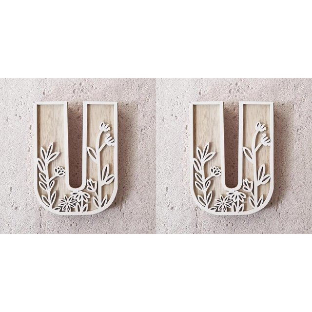5 Inch Wooden Letters for Wall Decoration – for 's Room Craft Projects Name Signs Weddings and Home ,2 Pack