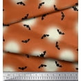 thumbnail image 3 of Soimoi Polyester Crepe Fabric Moon & Bat Halloween Print Sewing Fabric Yard 52 Inch Wide, 3 of 3