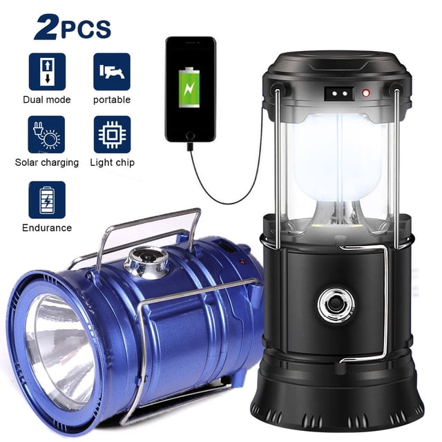 CUITING Lanterns Camping Lantern Solar Lantern Flashlights Charging for Phone Rechargeable Led Camping Lantern Collapsible & Portable for Emergency Hurricanes Power Outage Storm (B