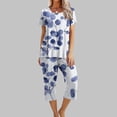 thumbnail image 1 of Fankiway Ensemble de Pyjama pour Femmes à Imprimé, Col Rond, Manches Courtes, Chemise de Nuit et Pantalon, Tenue d'Intérieur avec Poches, Ensemble pour Femmes, Tenues d'Été, Tenues d'Été pour Femmes, 3347 Pcs, 1 of 8