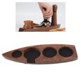 thumbnail image 4 of Boat Shape Coffee Tamper Holder Walnut Wood Coffee Distributor Holder Station For Cafe  Tamper Mat Stand Tamper Station Base  Pressing Powder Stable, 4 of 8