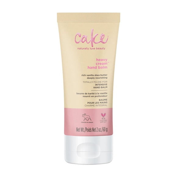 Cake Beauty Crème Réparatrice pour les Mains, Heavy Cream - Beurre de Karité, Huile de Noix de Coco, Aloès & Thé Vert – Crème pour les Mains à la Vanille pour Mains Sèches - Format de Voyage - 2 Oz