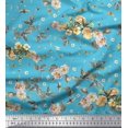thumbnail image 1 of Soimoi polyester Crepe Fabric Leaves,Moth & Magnolia Floral Printed Fabric 1 Yard 52 Inch Wide, 1 of 3