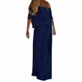 thumbnail image 1 of WTXUE Robes d'Été pour Femmes 2024, Robe d'Été pour Dames Couleur Unie Décontractée Couleur Unie à une Épaule Taille Élastique à Manches Courtes, Robe Bleue Femme, Blue2 L, 1 of 5