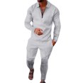 thumbnail image 1 of Innerwin Jogger Sets 2 Pcs Mens Tracksuit Set Sports Two Pieces Casual Sweatshirts+Pant Outfits HCXTZ-2 L, 1 of 2