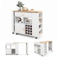 thumbnail image 1 of Costway Reversible Folding Kitchen Island Cart Utility Storage Trolley Wine Rack Shelves, 1 of 10