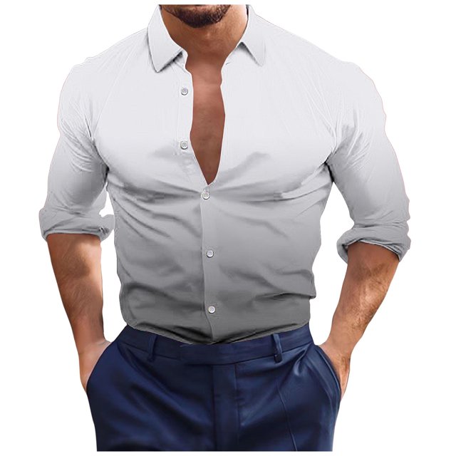 Birdeem Chemises pour Hommes Manches Longues Boutonnées Mode Décontractée Imprimée Bouton Col Rabattu Chemise Chemise Hauts Été Chemises Manches Longues pour Hommes