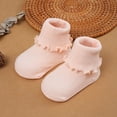 thumbnail image 2 of B91xZ Girls Ruffle Socks Ankle Super Soft Socks Stretch Cuffs Athletic Socks Anti-odor,Pink S Infant, 2 of 4