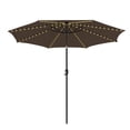 thumbnail image 1 of Costway Parasol de Marché pour Patio de 10 Pi avec 112 DEL Solaires, Manivelle Inclinable, Extérieur, Café, 1 of 10
