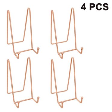 4pcs Plate Stands for Display Plate Holder Display Stand Metal Frame Holder Stand for Picture, Decorative Plate, Book, Photo Easel