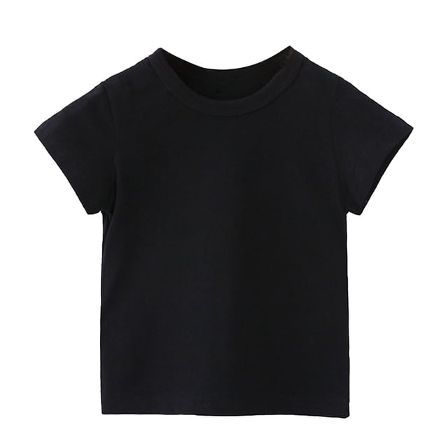 Birdeem T-Shirt en Coton à Manches Courtes Uni Confortable pour Tout-Petit Garçon Fille