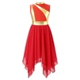 thumbnail image 4 of Moggemol Robe de Culte Liturgique pour Fille Enfant, Robe de Chorale d'Église avec Pantalon à Jambe Grand, Robe de Danse de Louange Rouge 6, 4 of 7
