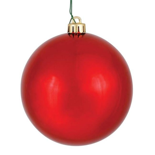 Vickerman N590603DSV Boule Décorative Rouge Brillante Résistante aux UV et Incassable, 2,4 Po - 24 par Sac