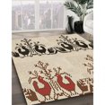 thumbnail image 3 of Ahgly Company Tapis d'Intérieur Lavable en Machine Carré Transitionnel Marron Sienne, 7 Pieds Carré, 3 of 7