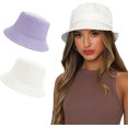thumbnail image 1 of ORUYROP Bucket Hat for Women Men, Reversible Cotton Summer Sun Beach Fishing Cap Solid Color Style, 1 of 5
