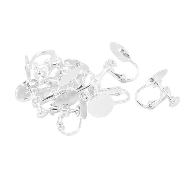 Abbracc Clips de Boucles d'Oreilles Non Perçants à Coller sur Lunette 12mm Blanc