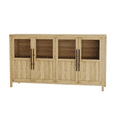 thumbnail image 4 of GloryStar 55" Sideboard Buffet Cabinet with 4 Glass-Paneled Doors, Multi-Functional Buffet Table for Coffee Bar, Wine Bar & Display Use – Perfect for Kitchen, Dining Room, Living Room, 4 of 9