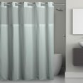 thumbnail image 1 of Hookless Its A Snap! Waffle Shower Curtain 3-in-1 Shower Curtain Includes Fabric Shower Curtain with Sheer Top Window Flex-On Rings & Fabric Liner 54 x 80 Misty Blue, 1 of 5