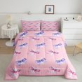 thumbnail image 2 of Erosebridal Ensembles de Literie Nœud de Rêve Double avec Couette, Insert de Couette Nœud Rose Violet, Déco Maison pour Filles, Réversible, 2 of 7