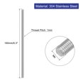 thumbnail image 2 of Unique Bargains 6Pack M6 x 160mm 1mm Pitch 304 Stainless Steel Fully Threaded Rod Bar Studs, 2 of 6