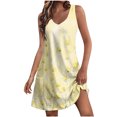 thumbnail image 2 of Ovzne Robes Grande Taille pour Femmes aux Formes Robe Femme Mode d'Été pour Femmes Imprimé Poche Sans Manches Robe à Col en V Robe d'Été Imprimée Liquidation, 2 of 7
