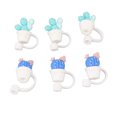 thumbnail image 1 of Straw Cover, Gift Reusable Silicone Straw Toppers Food Grade Sealed Cartoon   For Parties Type A,Type B, 1 of 8