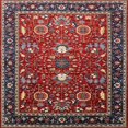 thumbnail image 1 of Ahgly Company Indoor Square Mid-Century Modern Cranberry Red Oriental Area Rugs, 6' Square, 1 of 6