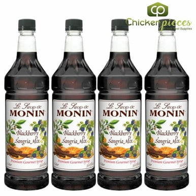 Monin Blackberry Sangria Beverage Syrup, Gourmet Fruit and Spice Flavor for Cocktails and Mocktails, 1L (33.81 oz), 4/Case