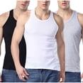 thumbnail image 1 of Timegard Débardeurs Homme 3 Pcs Col Rond Sans Manches T-Shirts Basiques Confortables Décontractés Haut d'Entraînement Vêtements de Détente, 1 of 2