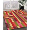 thumbnail image 3 of Ahgly Company Tapis d'Intérieur Lavables à la Machine, Carrés, Transitionnels, Rouges, 4 Pieds Carrés, 3 of 7