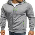 thumbnail image 1 of Mens Long Sleeve Zip Up Hoodie Jacket Sweatshirt, 1 of 6
