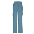 thumbnail image 4 of Timegard Womens Pants Workout Comfy High Waist Wide Leg Trousers Straight Solid Colar Pants with Button Pocket, 4 of 7