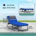 thumbnail image 3 of Outsunny Chaise Longue Pliante avec Coussin, Chaise de Bronzage Inclinable, Bleu, 3 of 10