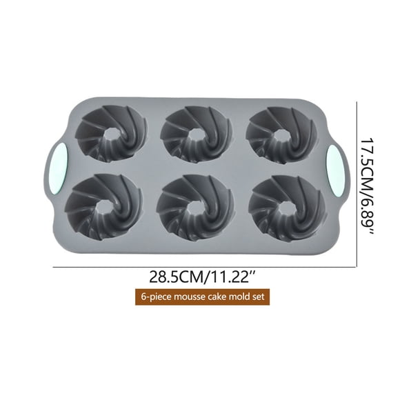 Non-Stick Silicone Donut Mold, 6-Cavity Reusable Baking Tray for Cakes, Pastries and Ice Cubes, Oven Microwave Freezer and Dishwasher Safe, Flexible Round Mold for Home Baking and Kitchen Storage