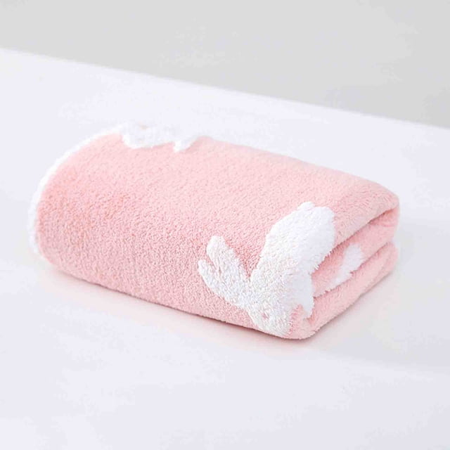 Tyidzon Towels for Bathroom Super Soft Velvet Rabbits Jacquards Hand Towel Super Absorbent Drying Gentle and Friendly