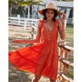 thumbnail image 1 of YNIQUE Womens Summer Casual Spaghetti Strap Smocked Ruffled Vacation Mini Dress, 1 of 6