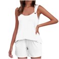 thumbnail image 2 of Yuyuzo Womens Lounge Sets Two Piece Square Neck Tank Tops Wide Leg Shorts with Pockets Matching Outfits, 2 of 7