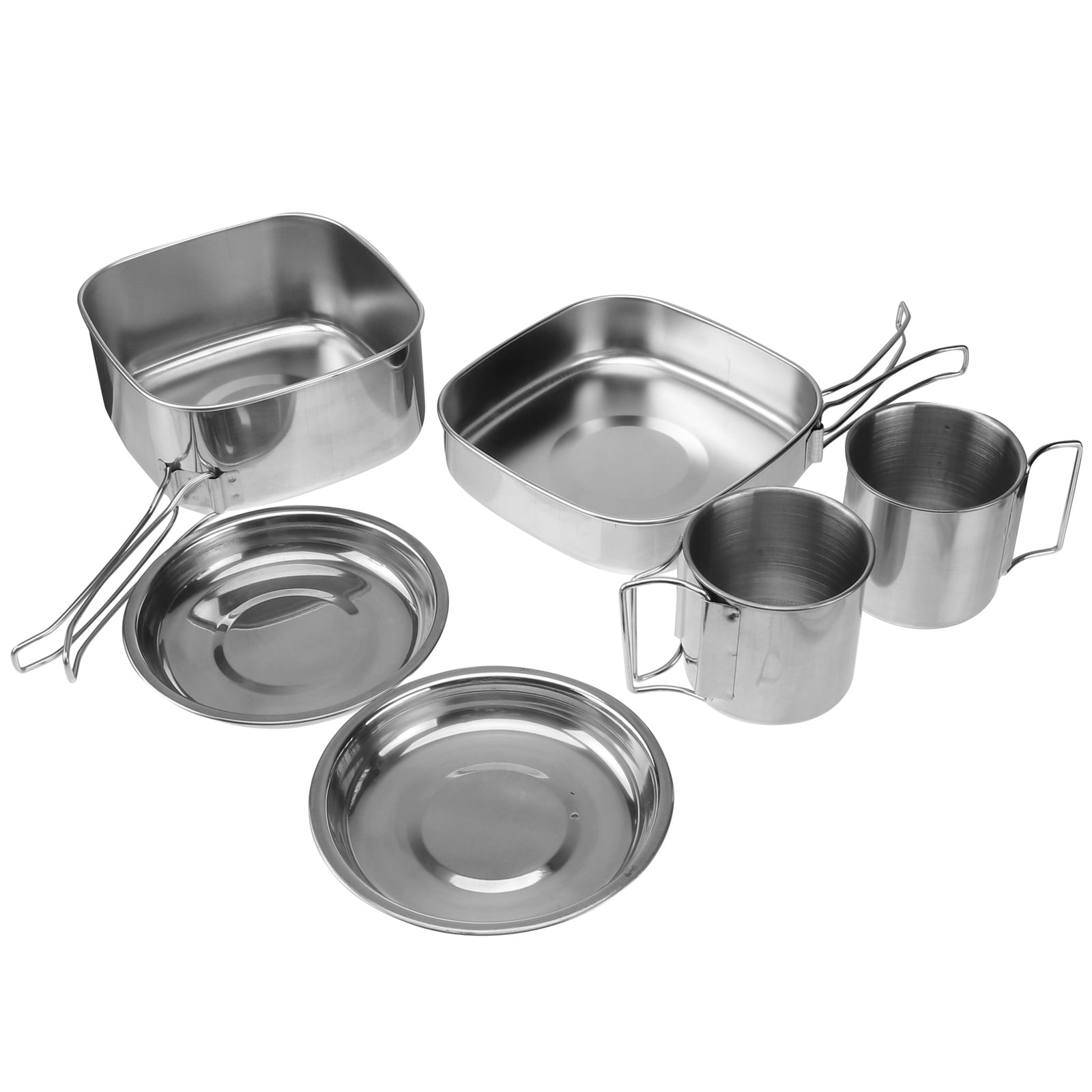 OULII Multi Use Stainless Steel Picnic Cookware Set with Heat Insulation and Portable Handles