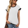 thumbnail image 1 of T-shirts à Manches Courtes pour Femmes Blanc TG, 1 of 7